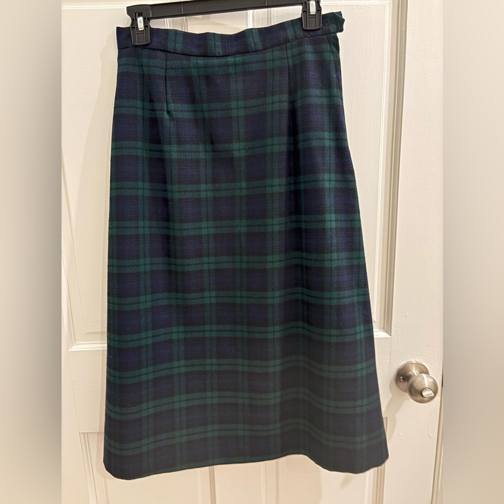 Vintage Tartan Plaid Women's 100% Wool Skirt Sz 10 - Picture 1 of 7